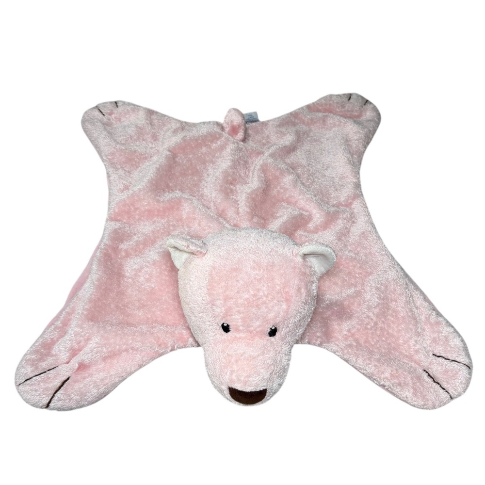 Baby Gund Comfy Cozy Pink Bear Lovey Blanket Security Tummy Mat Plush 22in Satin